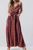  Burgundy Stripe Dress