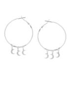  Crescent Moon Dangle Hoop Earrings