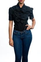  Black Ruffle Shirt