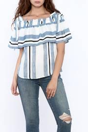  Stripe Print Boxy Top