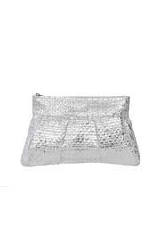  Pleated Silver Clutch