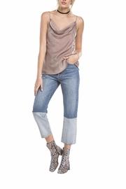  Satin Cowl Neck Top