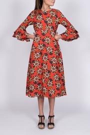  Red Floral Midi Dress