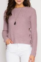  Pullover Laced-side Sweater