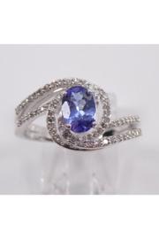  White Gold 1.10 Ct Diamond And Tanzanite Engagement Ring Size 7 December Gem Free Sizing