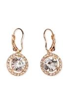  Round-lever Back Crystal-earrings