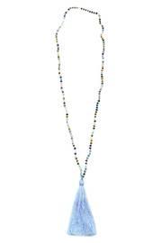  Light Blue Tassel Necklace