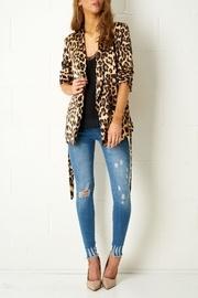  Leopard Satin Blazer