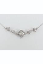  1.00 Ct Diamond Cluster Drop Pendant 14k White Gold Chain 18 Wedding Necklace Gift