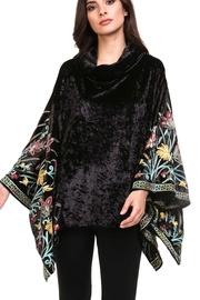  Embroidered Velvet Poncho