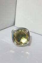  Green Citrine Stone Ring