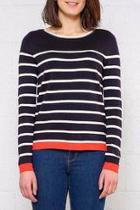  Striped Contrast Pullover