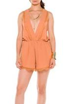  Lace Trimming Romper