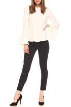  Stretch-woven Peplum Top