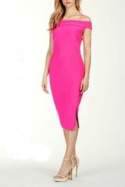  Fuchsia Off-shoulder Dress