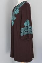  Embossed V-neck Tunic