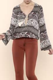  Printed Bell Sleeve Top