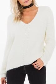  Fuzzy V-neck Sweater