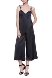  Black Satin Sleeveless Jumpsuit