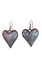  Copper Patina Heart Earrings