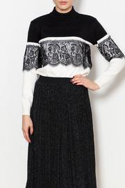  High Neck Lace Sweater