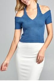 Blue Ribbed Top