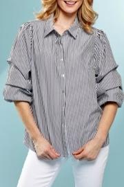  Stripe Ruched Shirt