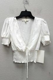  Smocked Trim Crop-top