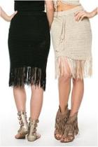  Cream Fringes Skirt