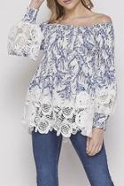  Lace Printed Blouse