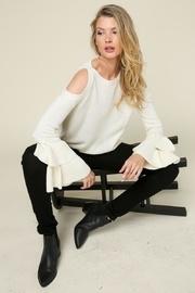  Tiered-sleeved Knit Sweater