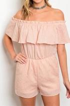  Peach Off-shoulder Romper