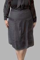  Pinstripe A Line Charcoal Skirt