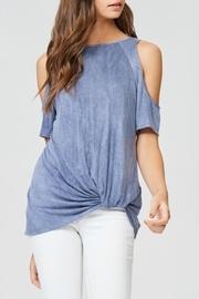  Sage Cold Shoulder Top
