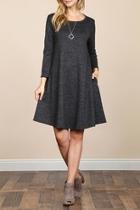  Two-tone-brushed-hacci Pocket Dress