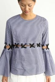  Pinstripe Statement Blouse