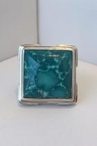  Large Square Turquoise Ring