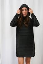  Striped Hoodie Dress