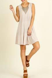  Tan Textured Sleeveless Dress