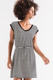  Striped Shirred Dress
