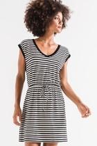  Striped Shirred Dress