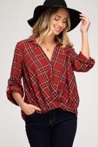  Long Sleeve Button Down Shirt With Front Twist Detail