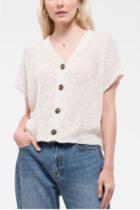  Short Sleeve Top With Button Front