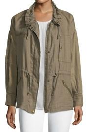  Zip-front Linen Jacket