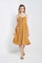  Mustard Linen Dress
