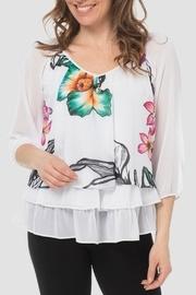  Floral White Top