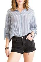  Button Up Striped Blouse