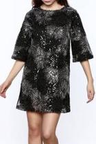  Black And Silver Sequined Shift Dress