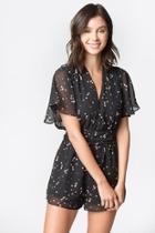  Star-print Chiffon Romper