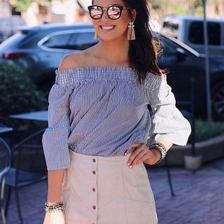  Grey & White Top